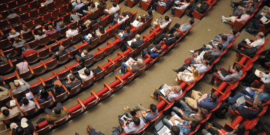 Auditorium with listeners, top view